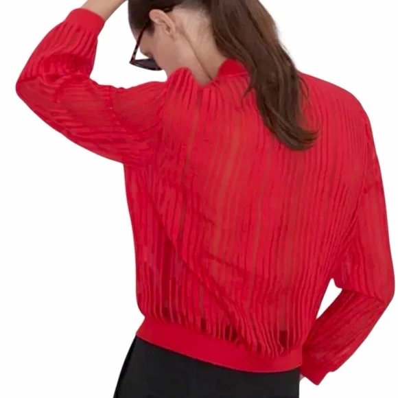 ZARA Red Sheer Jacket - Picture 2 of 7